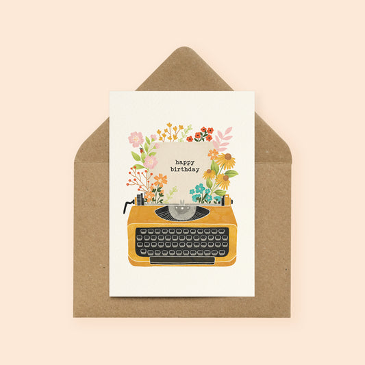 Typewriter Birthday Card