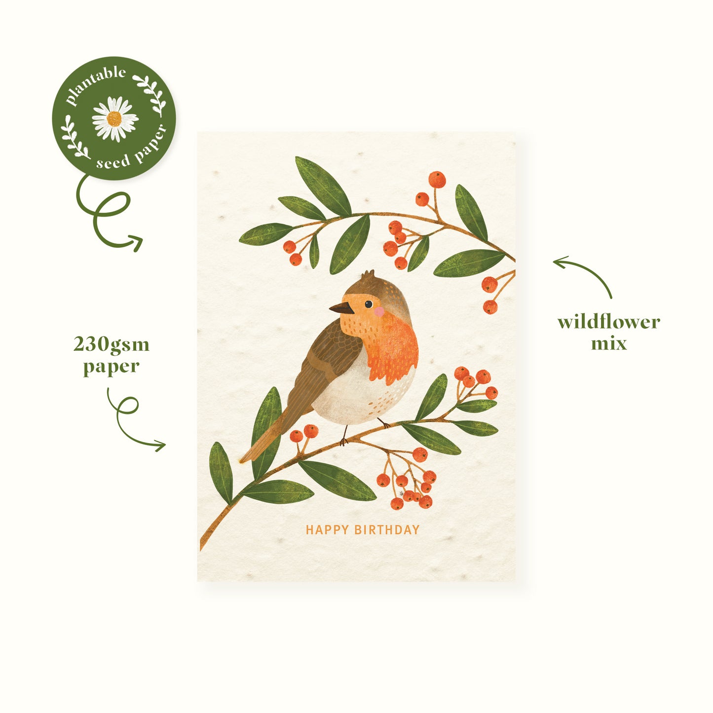 Robin Plantable Birthday Card