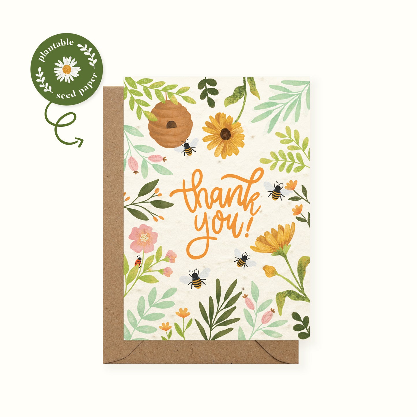 Bee Plantable Thank You Card