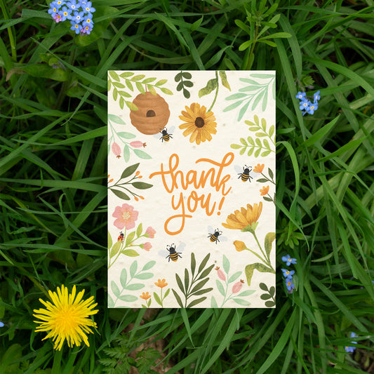 Bee Plantable Thank You Card