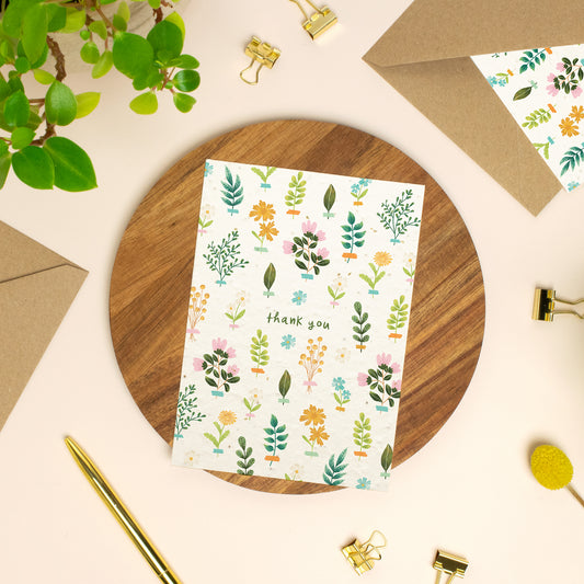 Floral Plantable Thank You Card