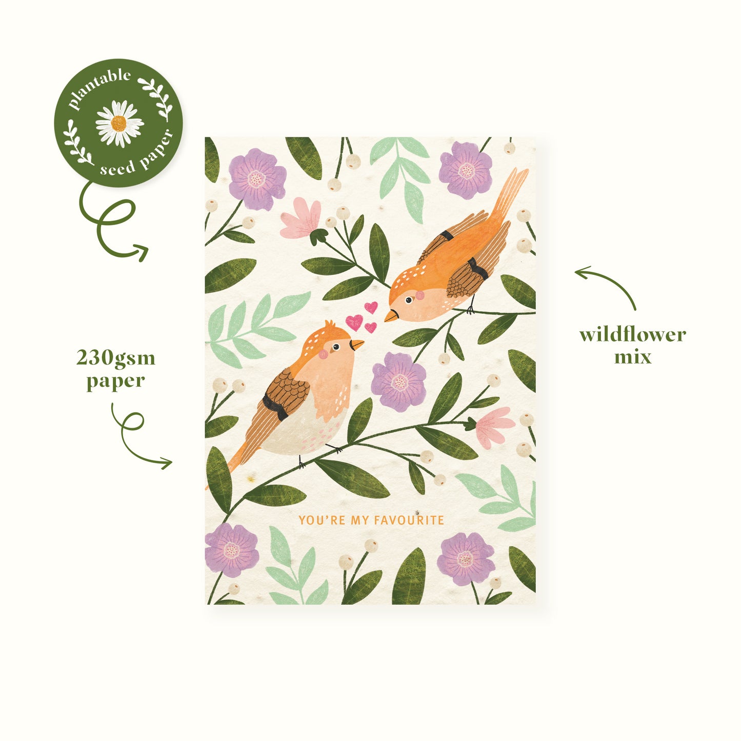 Love Birds Plantable Anniversary Card