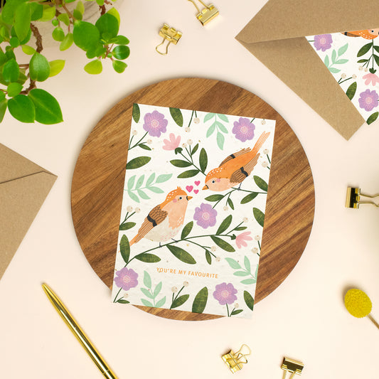 Love Birds Plantable Anniversary Card