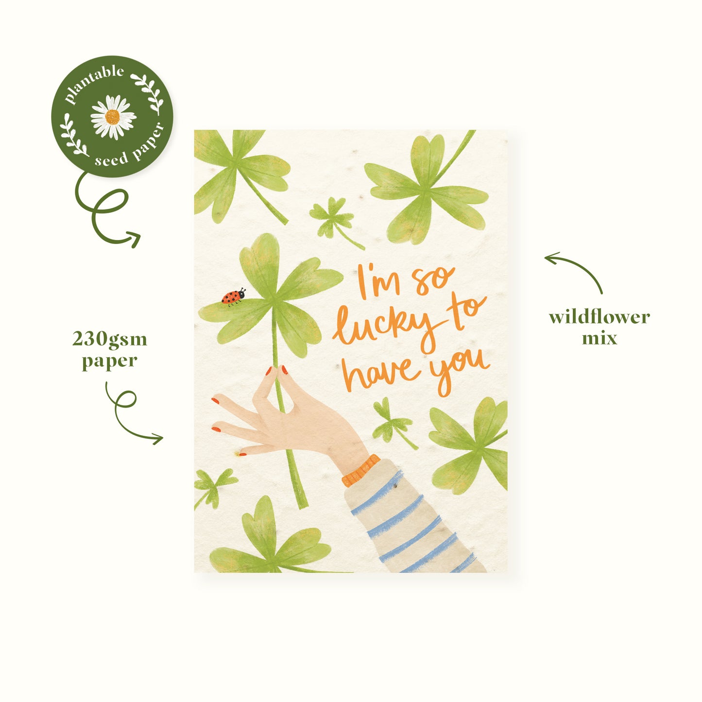 Lucky To Have You Plantable Friendship Card