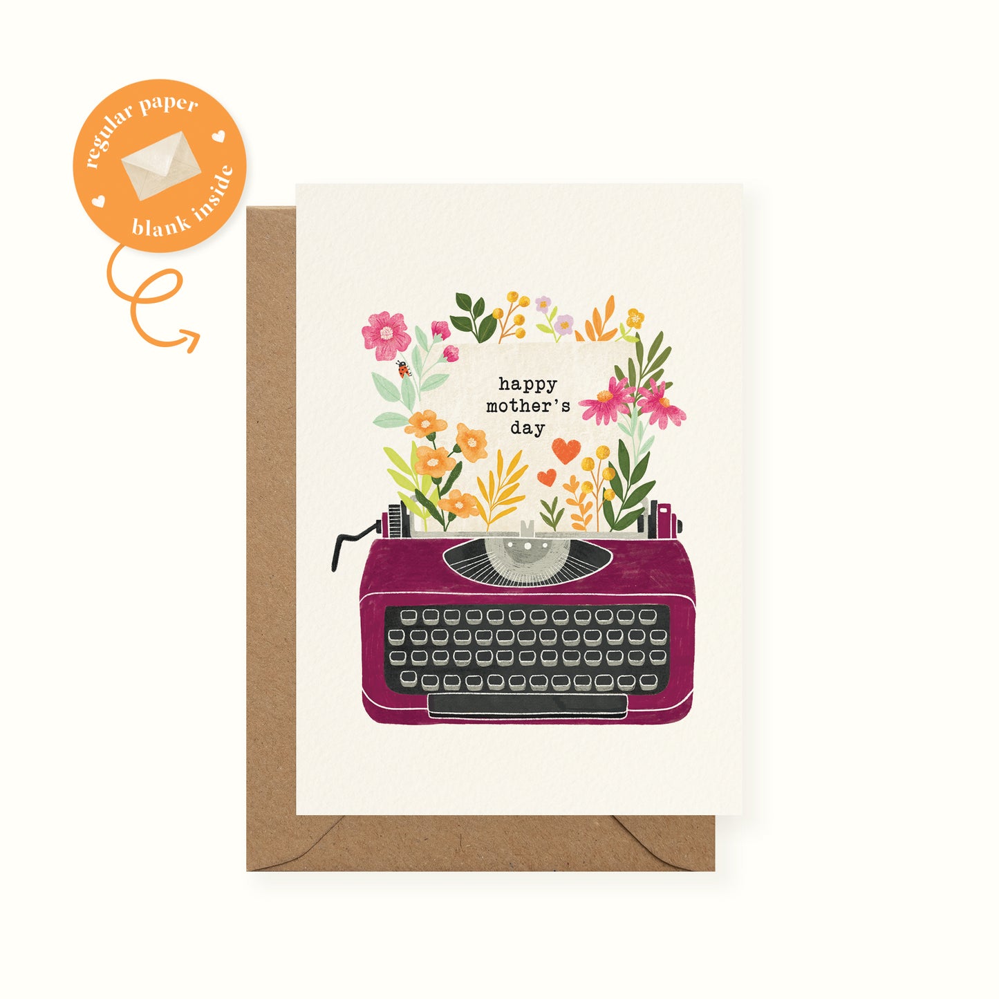 Typewriter Mother's Day Card
