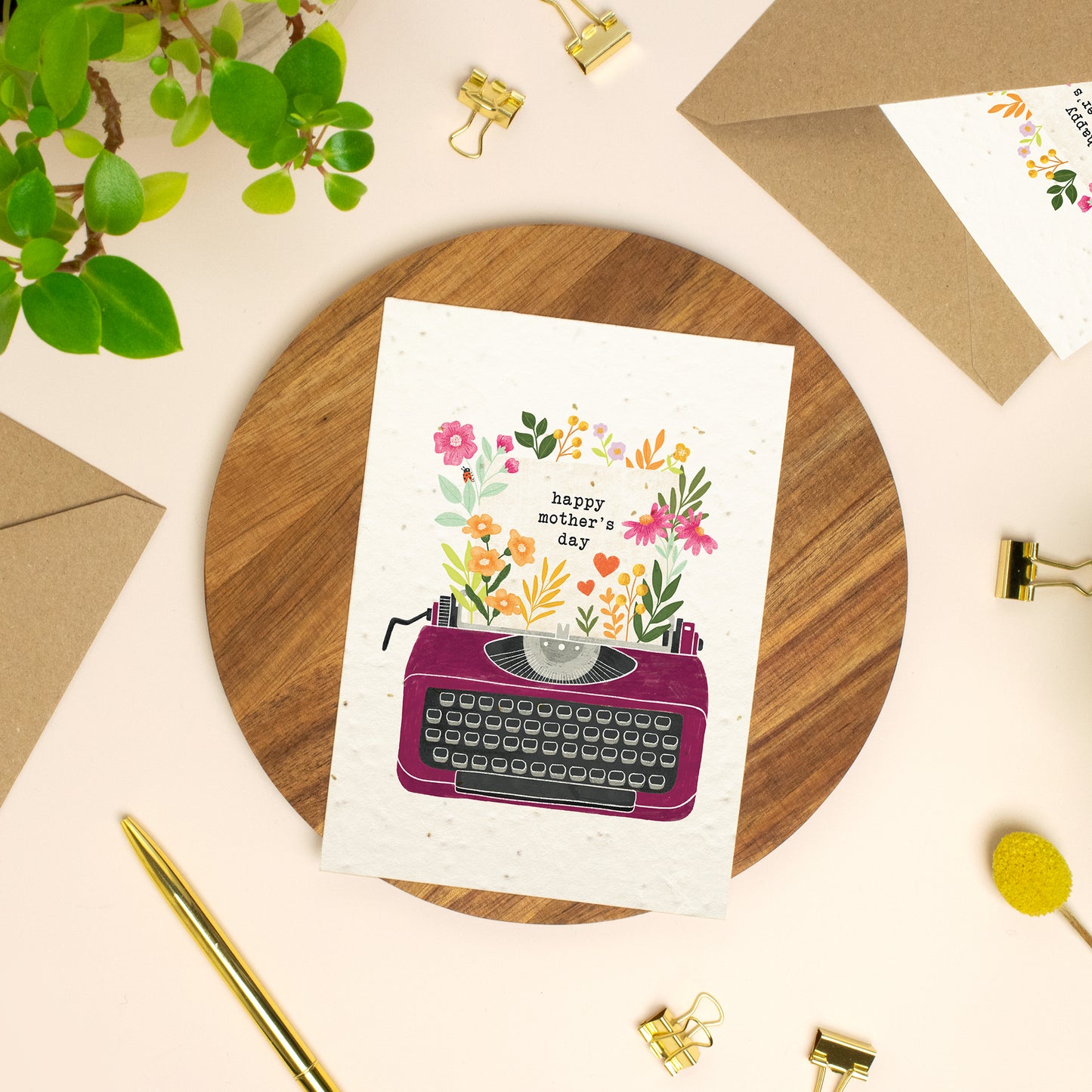Typewriter Plantable Mother's Day Card