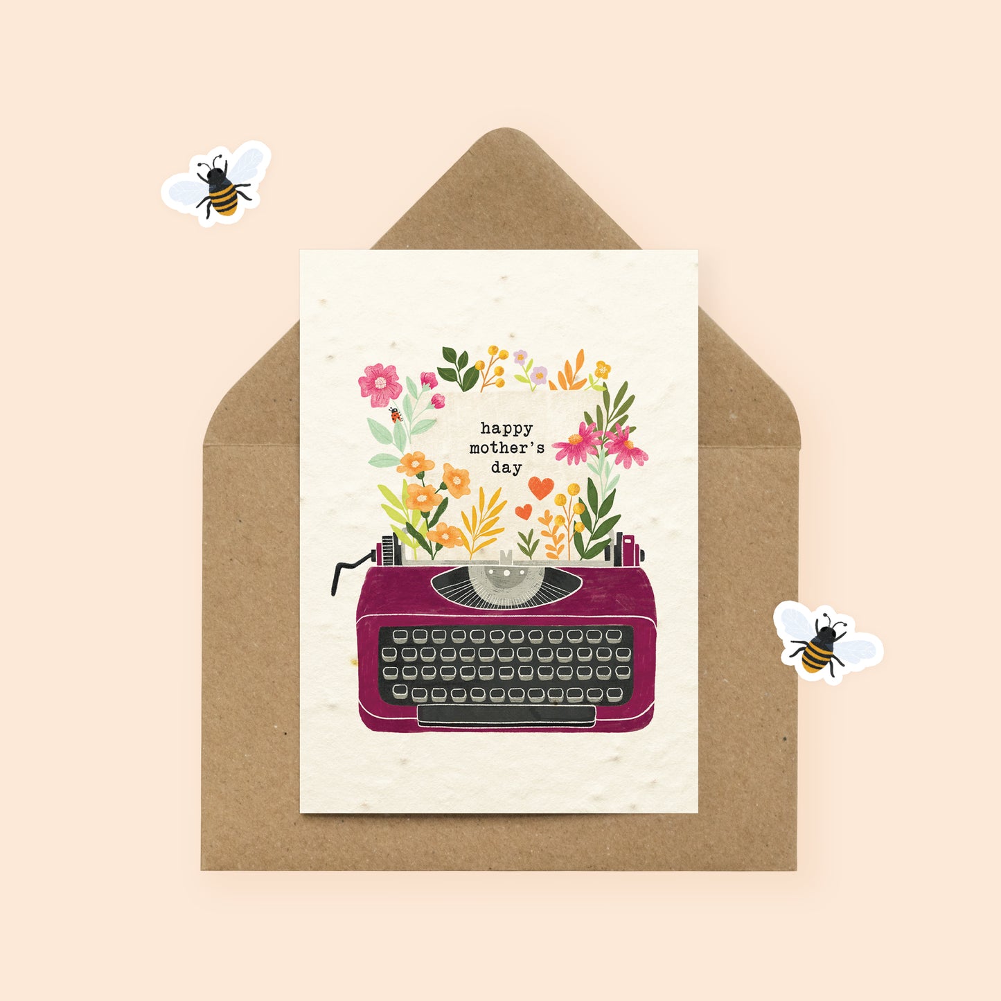 Typewriter Plantable Mother's Day Card