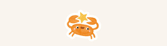 cute crab holding a star