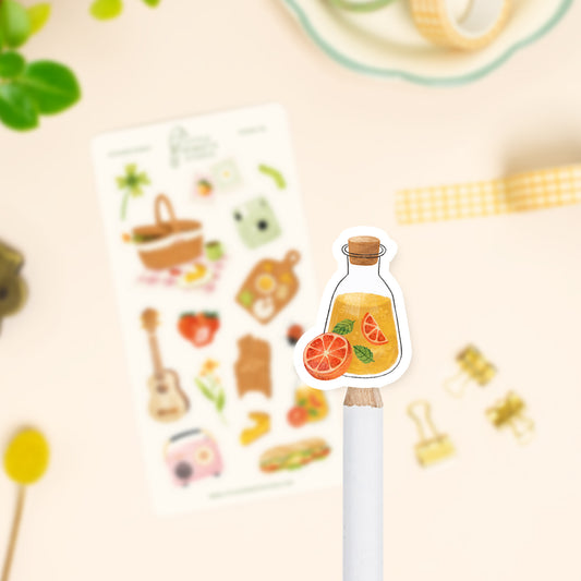 Close up summer drink sticker