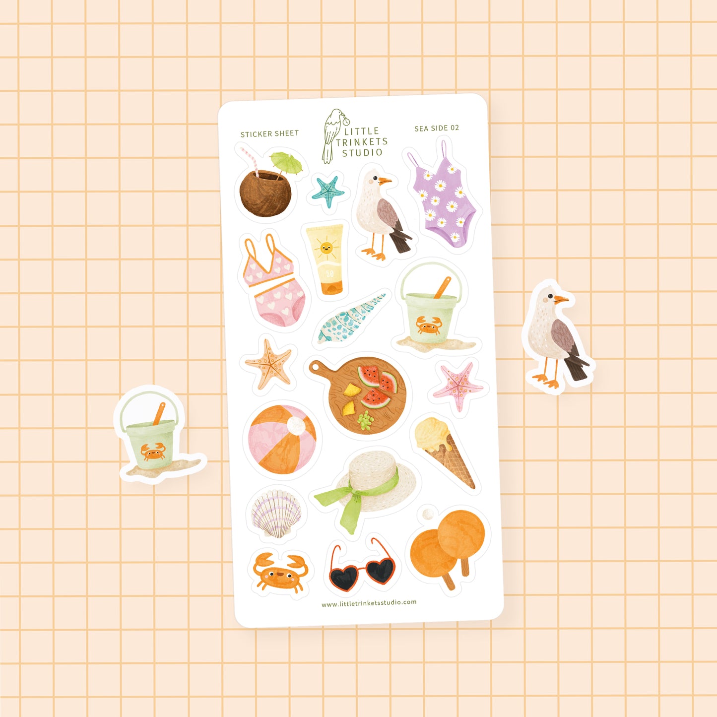 Beach seagull sticker