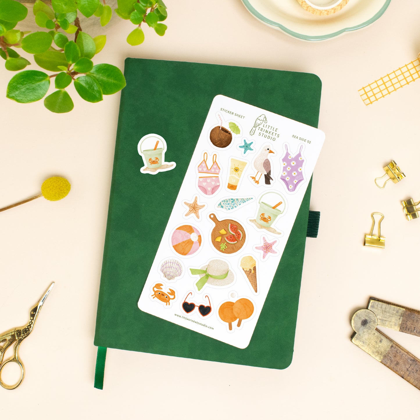 Beach Sea Side sticker sheet bullet journal