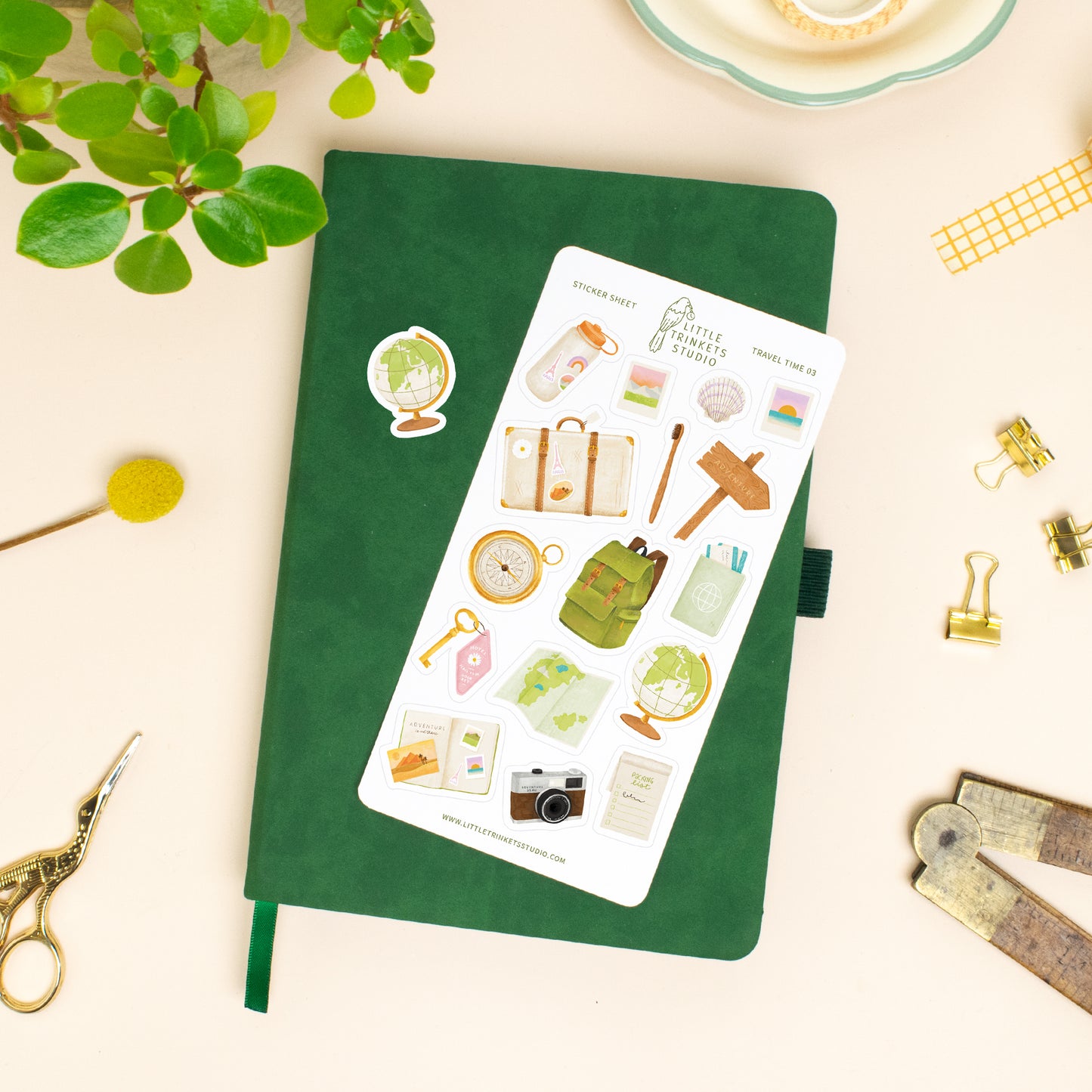 Travel sticker sheet bullet journal