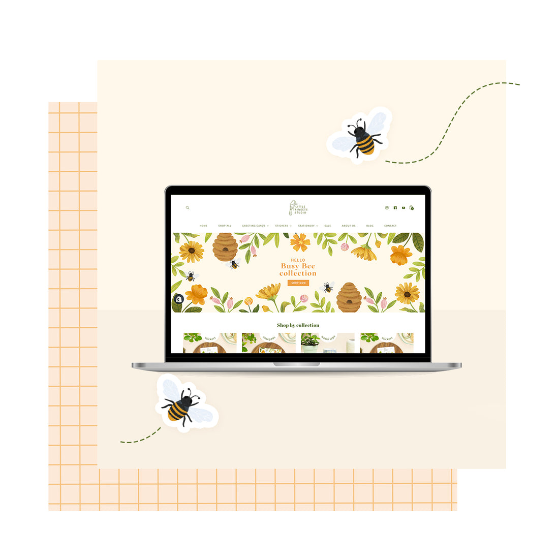 New website with flying bees