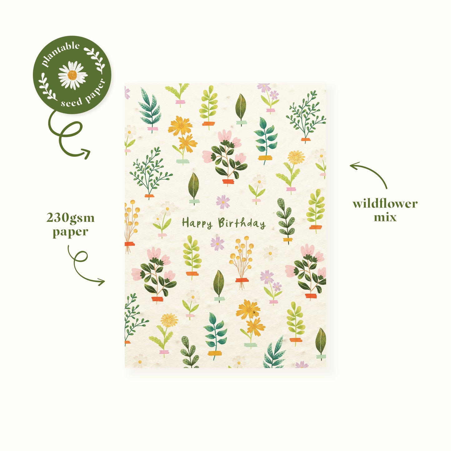 Plantable birthday card with wildflower mix