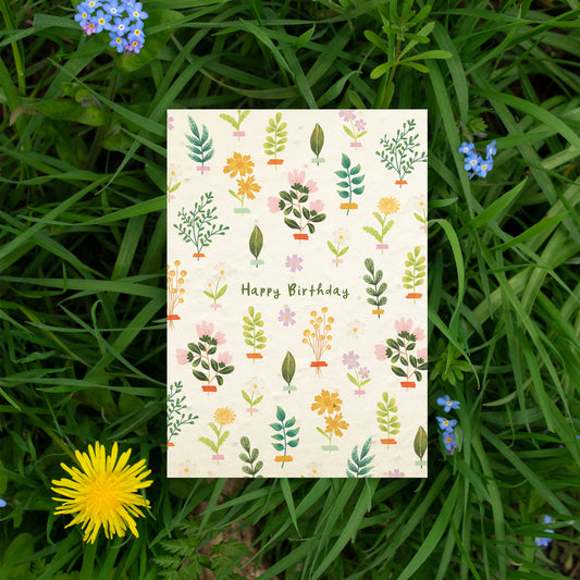 Plantable birthday card with wildflowers