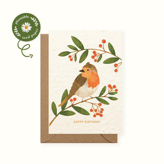 Robin Plantable Birthday Card