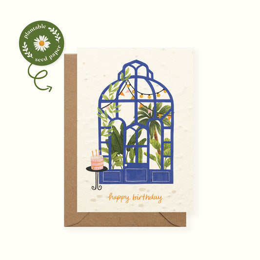 Green House Plantable Birthday Card