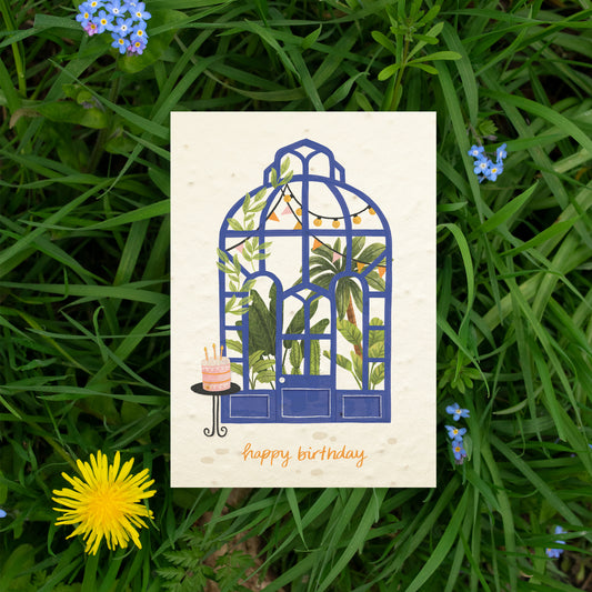 Green House Plantable Birthday Card