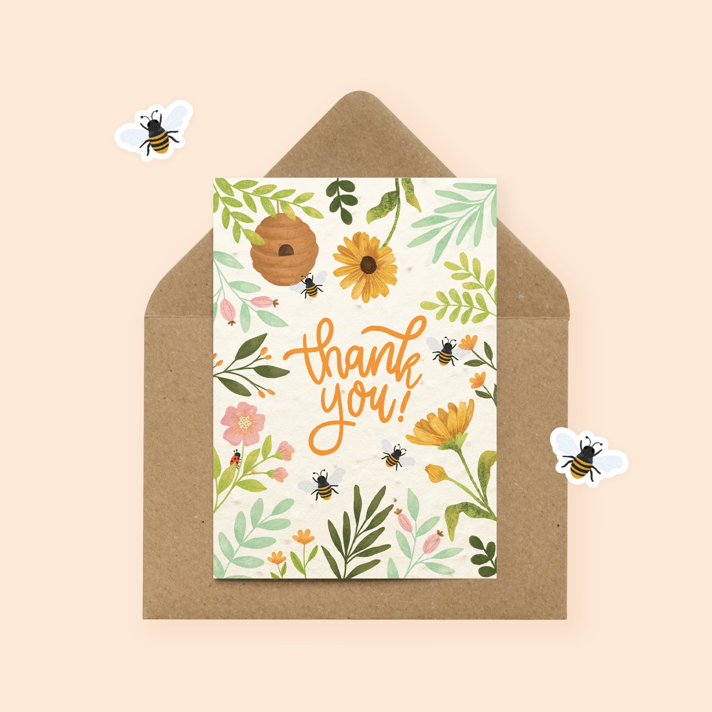 Bee Plantable Thank You Card