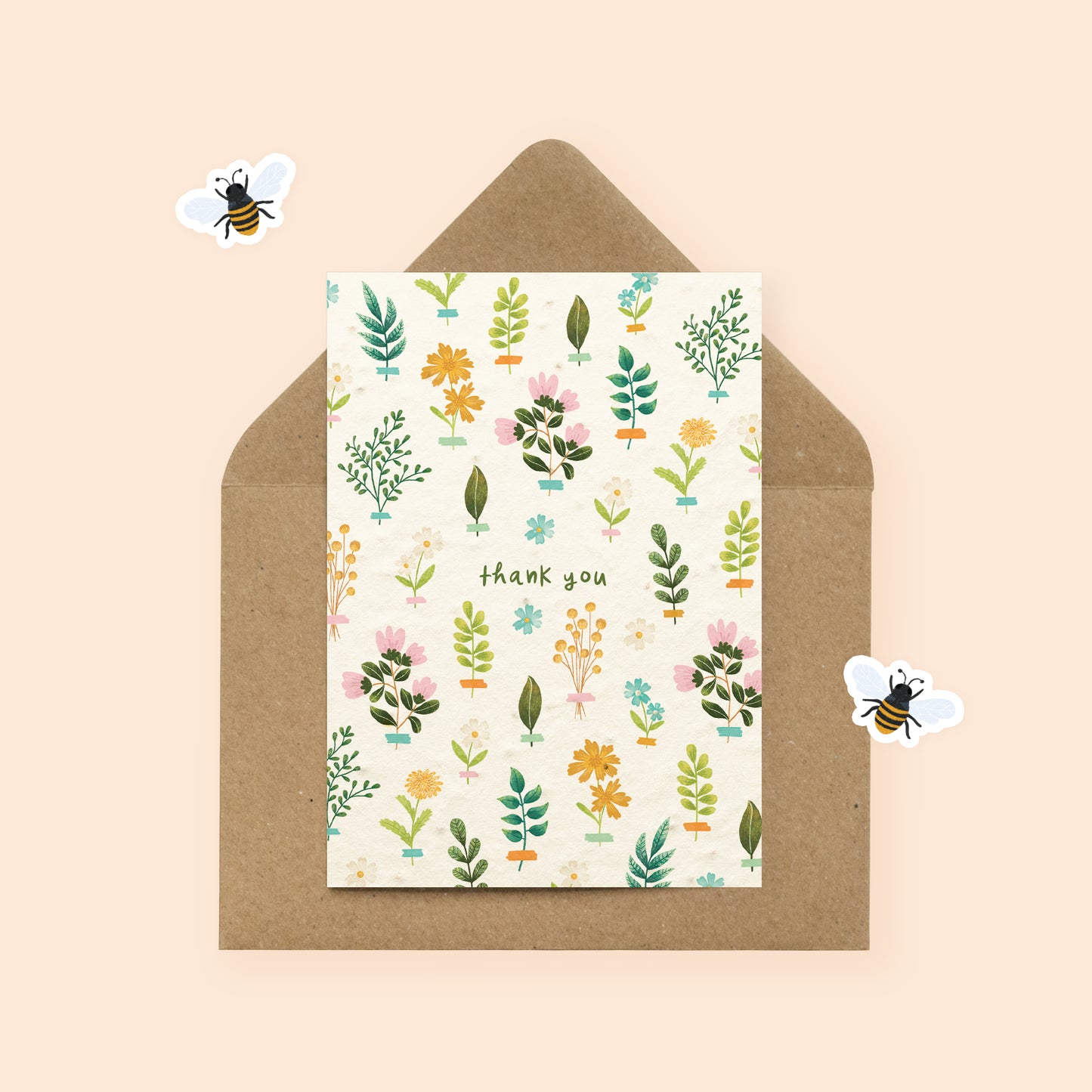Floral Plantable Thank You Card