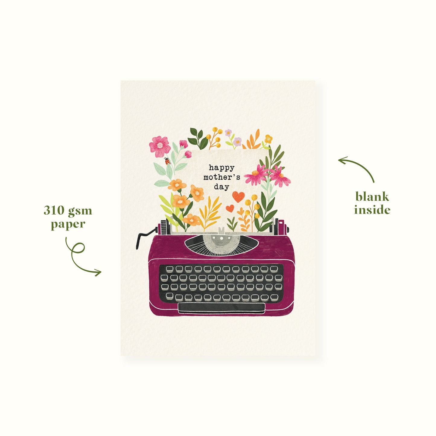 Typewriter Mother's Day Card