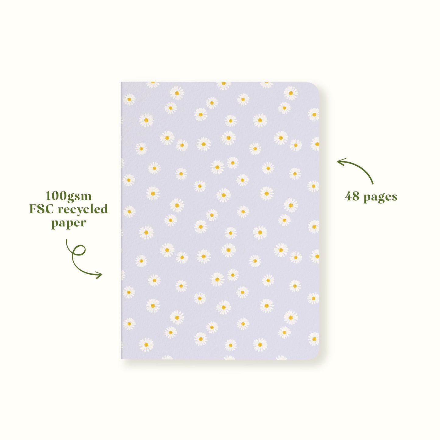 A5 Notebook Field of Daisies Purple