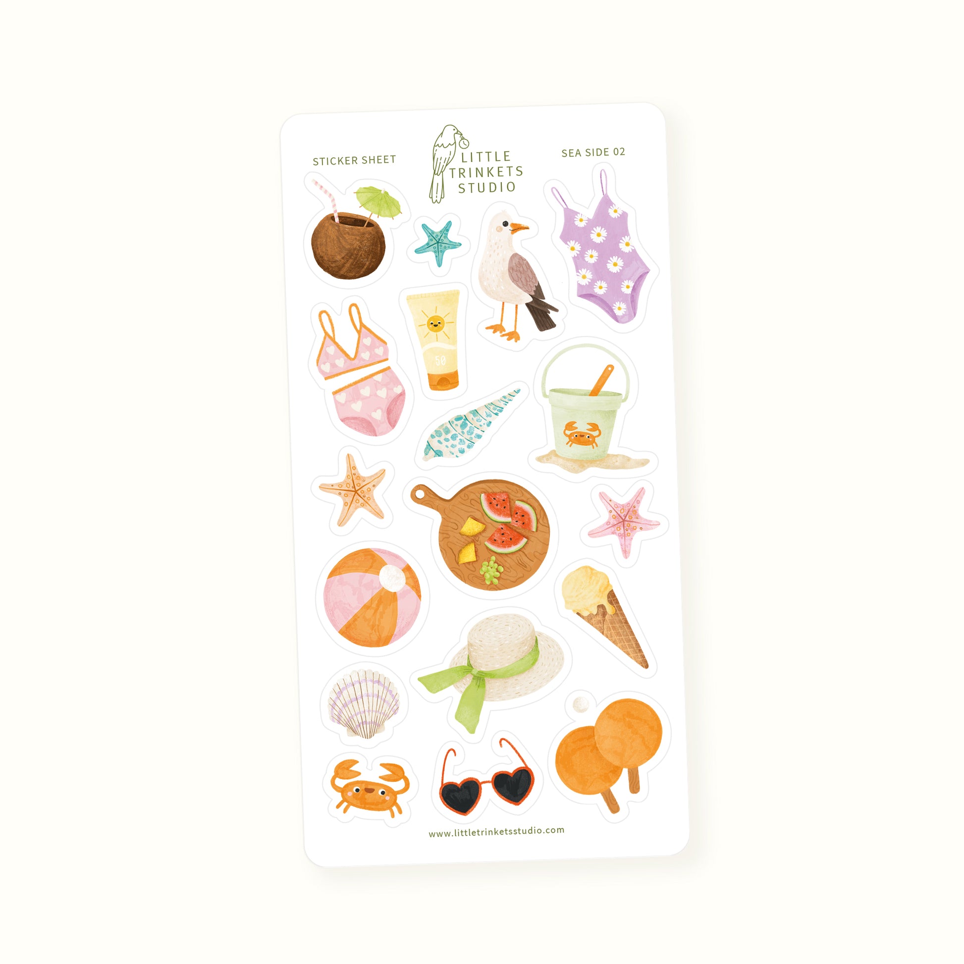 Beach Sea Side sticker sheet kiss-cut stickers