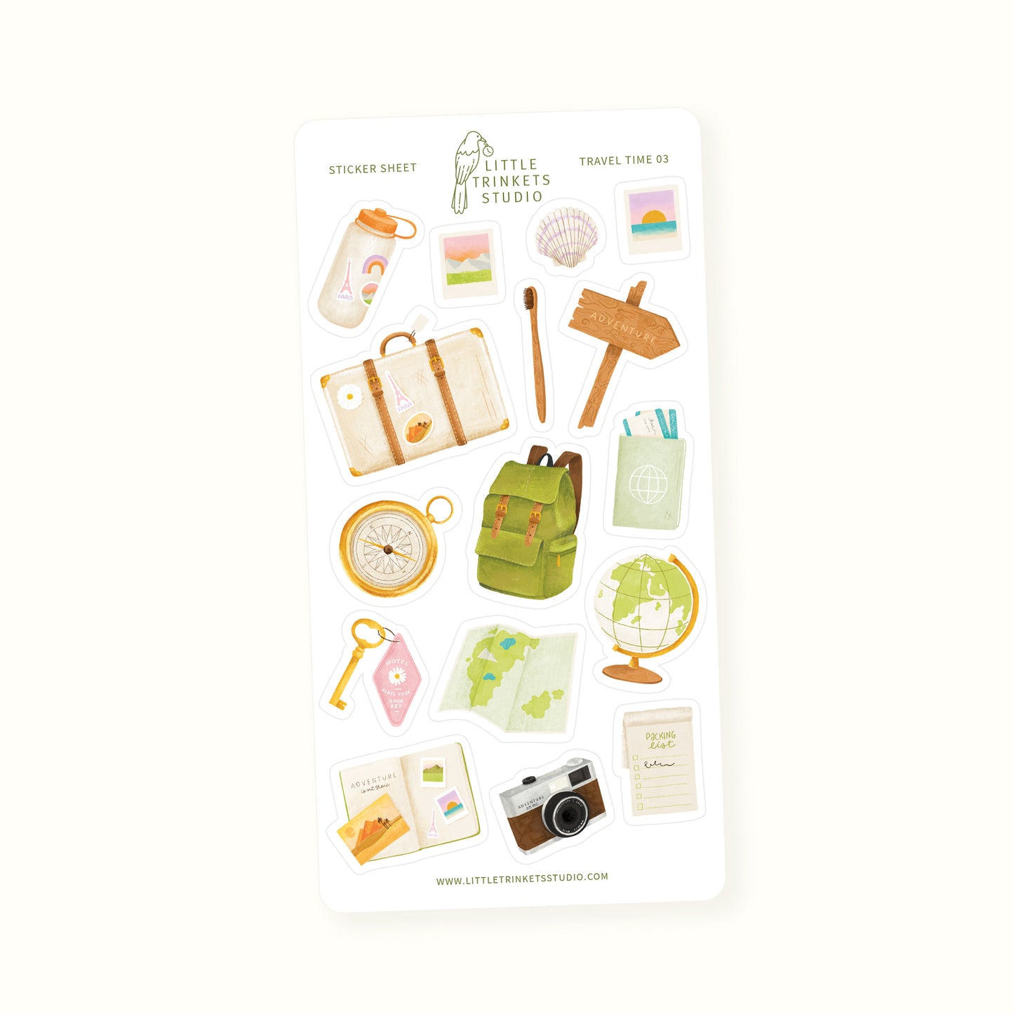 Travel sticker sheet kiss-cut stickers