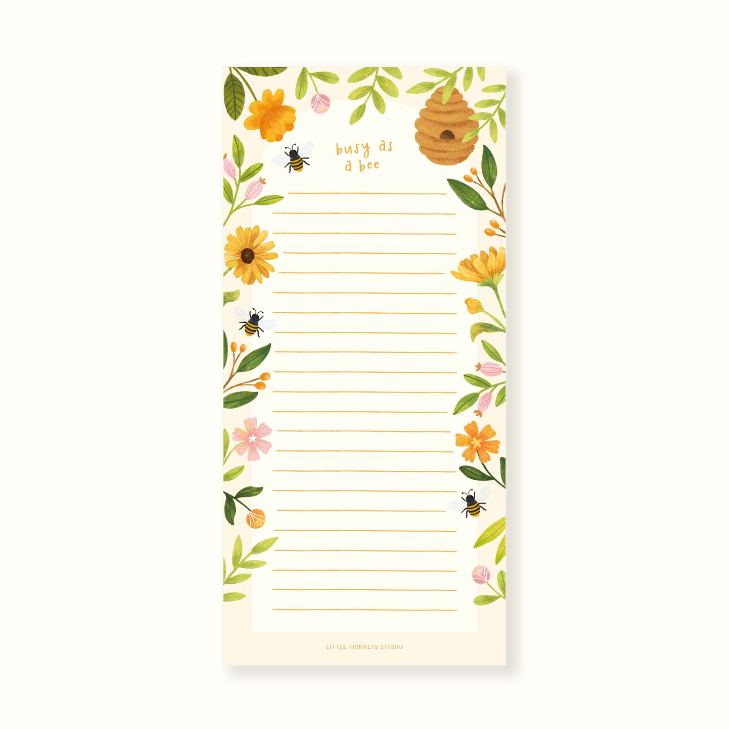 DL Floral To Do List Notepad Busy Bee