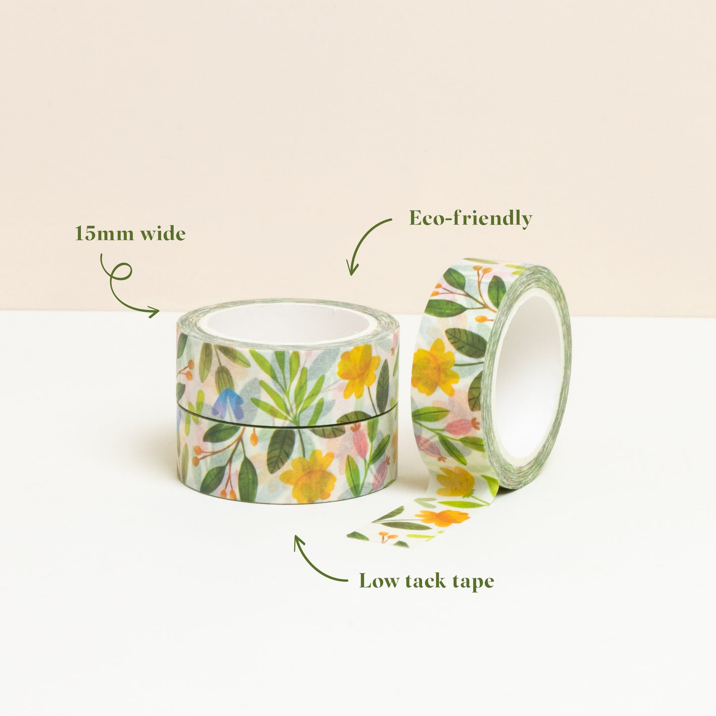 Eco-friendly floral washi tape