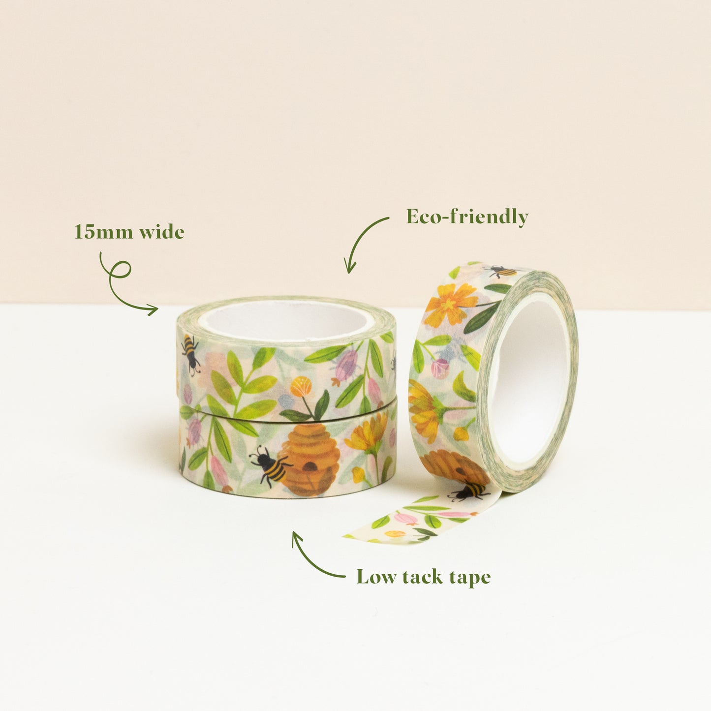 Eco-friendly busy bee floral washi tape 