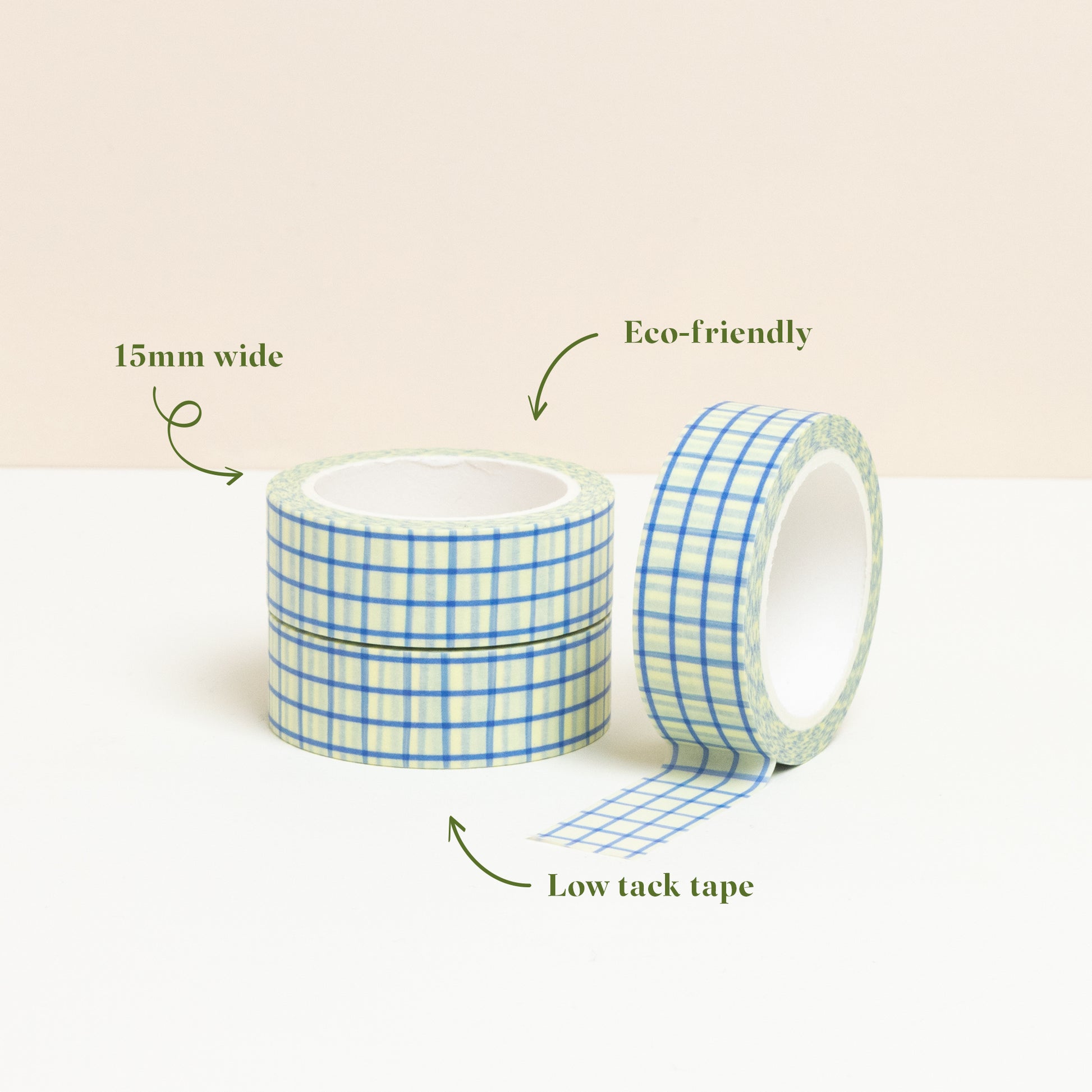 Eco-friendly blue gingham washi tape