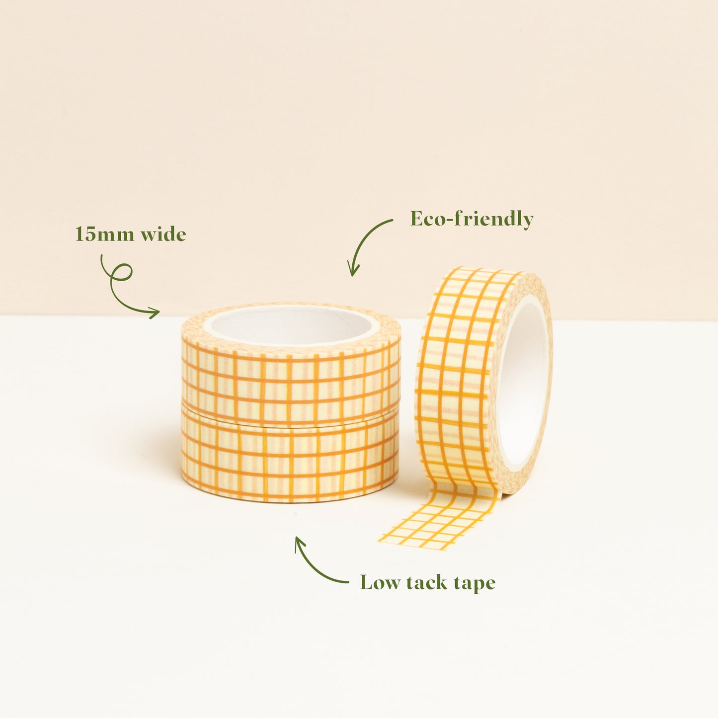 Eco-friendly orange gingham washi tape